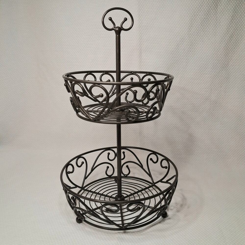 Princess House Meridian 2-Tiered Basket / Fruit Bowl Model Number: #5370
